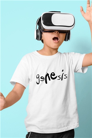 Genesis Baskılı Beyaz Unisex Çocuk Tişört