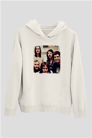 Genesis Baskılı Unisex Beyaz Hoodie