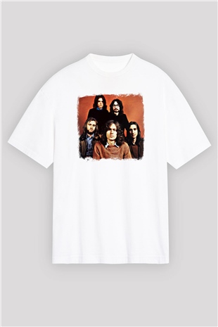 Genesis Baskılı Unisex Beyaz Oversize Tişört