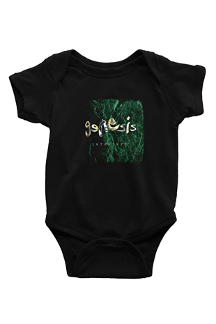 Genesis Baskılı Unisex Siyah Bebek Body - Zıbın
