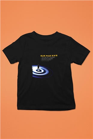 Genesis Baskılı Unisex Siyah Çocuk Tişört