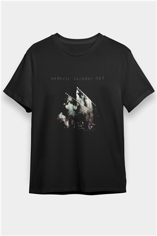 Genesis Baskılı Unisex Siyah Tişört