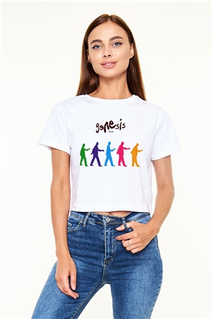 Genesis Beyaz Croptop Tişört