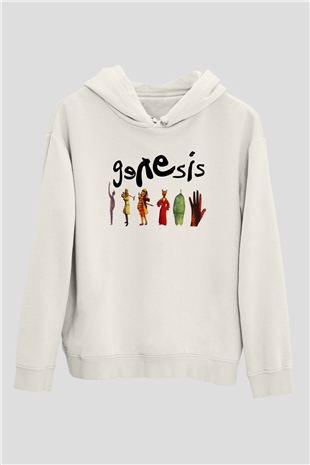 Genesis Beyaz Unisex Kapşonlu Sweatshirt