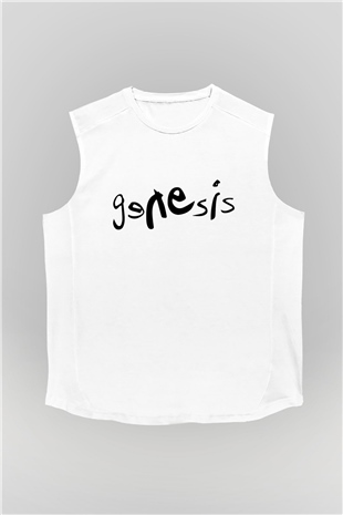 Genesis Beyaz Unisex Kolsuz Tişört