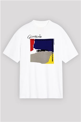 Genesis Beyaz Unisex Oversize Tişört T-Shirt