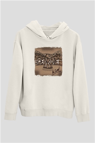 Geordie Baskılı Unisex Beyaz Hoodie