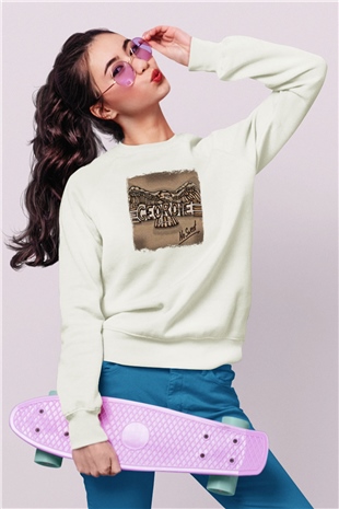Geordie Baskılı Unisex Beyaz Sweatshirt