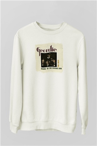 Geordie Baskılı Unisex Beyaz Sweatshirt