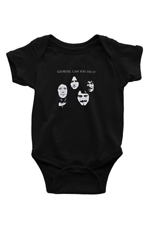 Geordie Baskılı Unisex Siyah Bebek Body - Zıbın