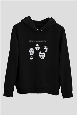 Geordie Baskılı Unisex Siyah Hoodie