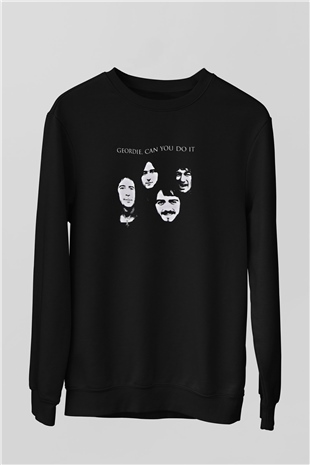 Geordie Baskılı Unisex Siyah Sweatshirt