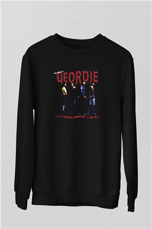 Geordie Baskılı Unisex Siyah Sweatshirt