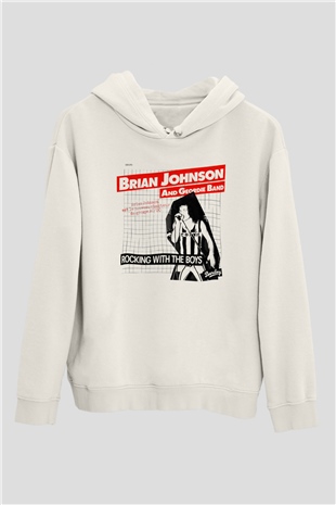 Geordie Beyaz Unisex Kapşonlu Sweatshirt