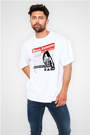 Geordie Beyaz Unisex Oversize Tişört T-Shirt