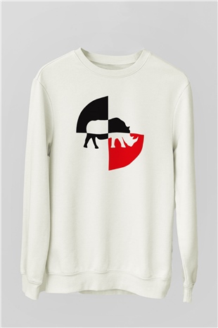 Gergedan Beyaz Unisex Sweatshirt