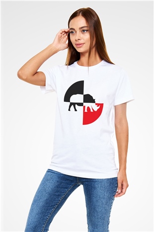 Gergedan Beyaz Unisex Tişört T-Shirt - TişörtFabrikası