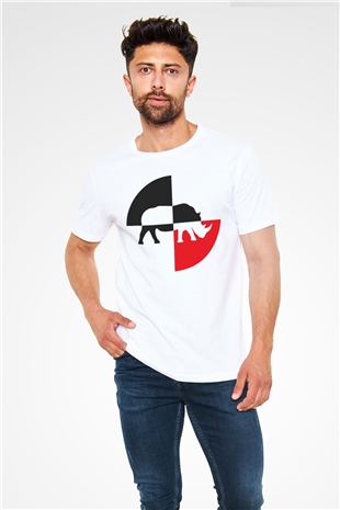 Gergedan Beyaz Unisex Tişört T-Shirt - TişörtFabrikası