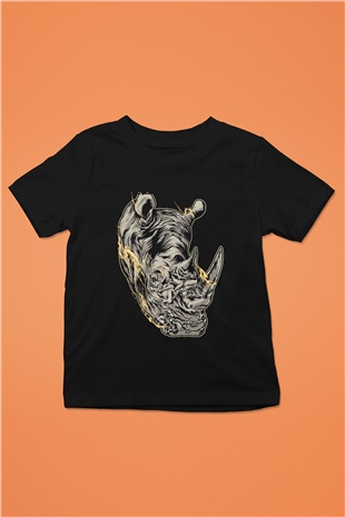 Gergedan Siyah Unisex Çocuk Tişört