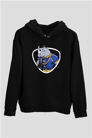Gergedan Siyah Unisex Hoodie
