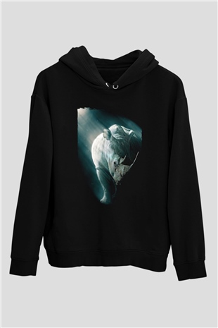 Gergedan Siyah Unisex Hoodie