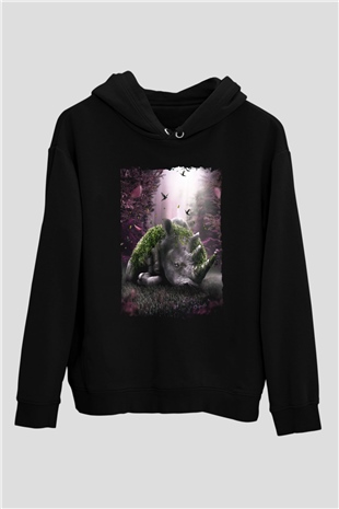 Gergedan Siyah Unisex Hoodie
