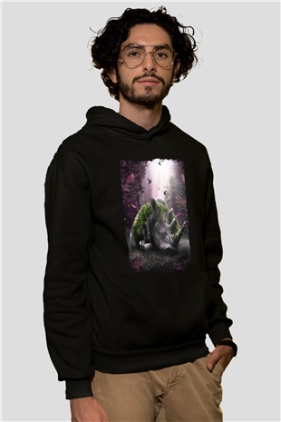 Gergedan Siyah Unisex Hoodie