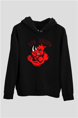 Gergedan Siyah Unisex Hoodie