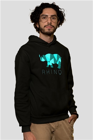 Gergedan Siyah Unisex Hoodie