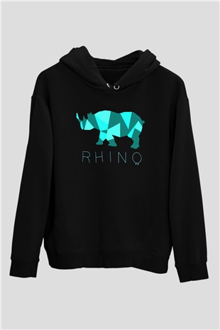 Gergedan Siyah Unisex Hoodie