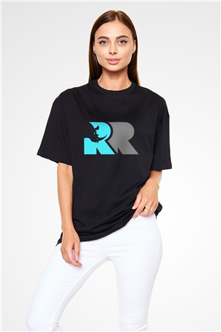 Gergedan Siyah Unisex Oversize Tişört T-Shirt