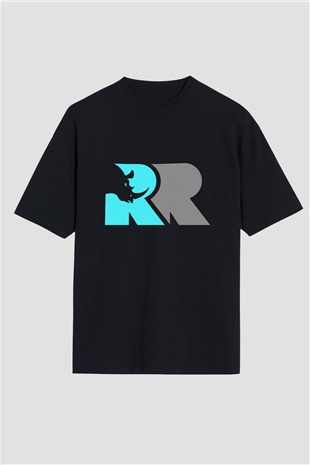 Gergedan Siyah Unisex Oversize Tişört T-Shirt