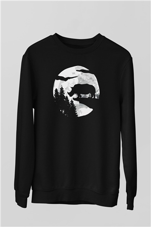 Gergedan Siyah Unisex Sweatshirt