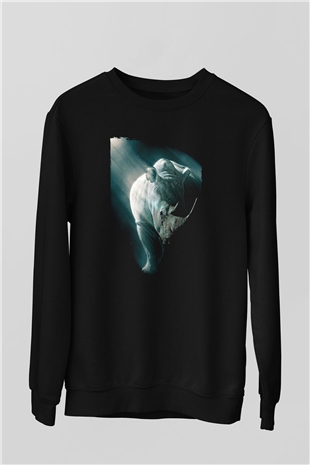 Gergedan Siyah Unisex Sweatshirt