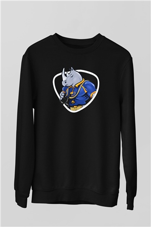 Gergedan Siyah Unisex Sweatshirt
