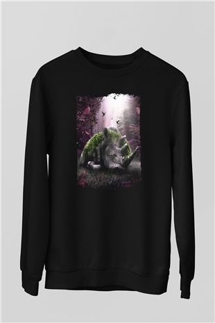 Gergedan Siyah Unisex Sweatshirt