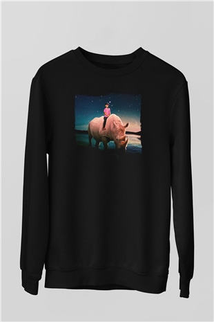 Gergedan Siyah Unisex Sweatshirt
