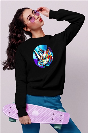 Gergedan Siyah Unisex Sweatshirt
