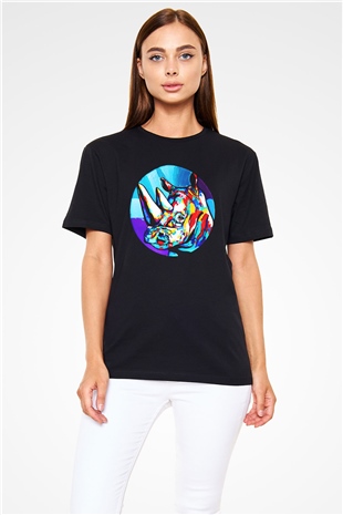 Gergedan Siyah Unisex Tişört T-Shirt - TişörtFabrikası