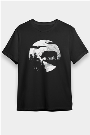 Gergedan Siyah Unisex Tişört T-Shirt - TişörtFabrikası
