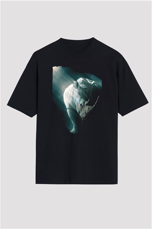 Gergedan Siyah Oversize Tişört Oversize T-shirt - TişörtFabrikası