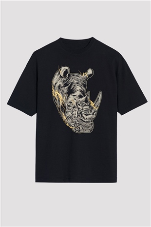 Gergedan Siyah Oversize Tişört Oversize T-shirt - TişörtFabrikası