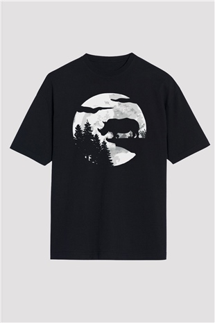 Gergedan Siyah Oversize Tişört Oversize T-shirt - TişörtFabrikası