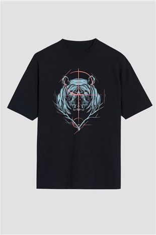 Gergedan Siyah Oversize Tişört Oversize T-shirt - TişörtFabrikası