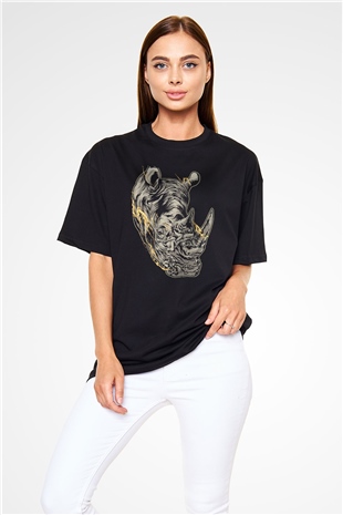Gergedan Siyah Oversize Tişört Oversize T-shirt - TişörtFabrikası