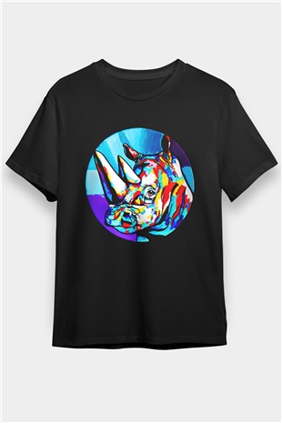 Gergedan Siyah Unisex Tişört T-Shirt - TişörtFabrikası
