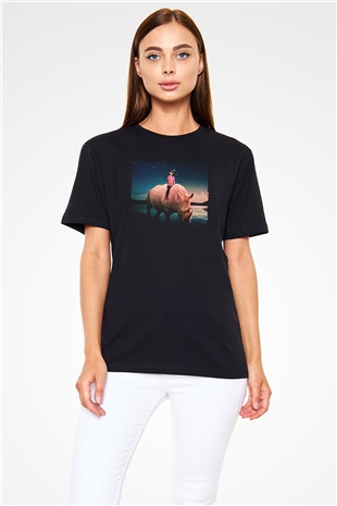 Gergedan Siyah Unisex Tişört T-Shirt - TişörtFabrikası