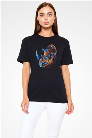 Gergedan Siyah Unisex Tişört T-Shirt - TişörtFabrikası