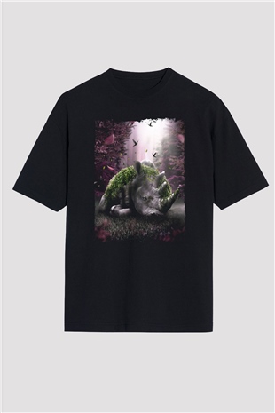Gergedan Siyah Oversize Tişört Oversize T-shirt - TişörtFabrikası