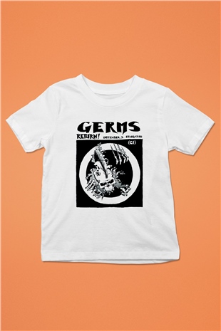 Germs Baskılı Beyaz Unisex Çocuk Tişört